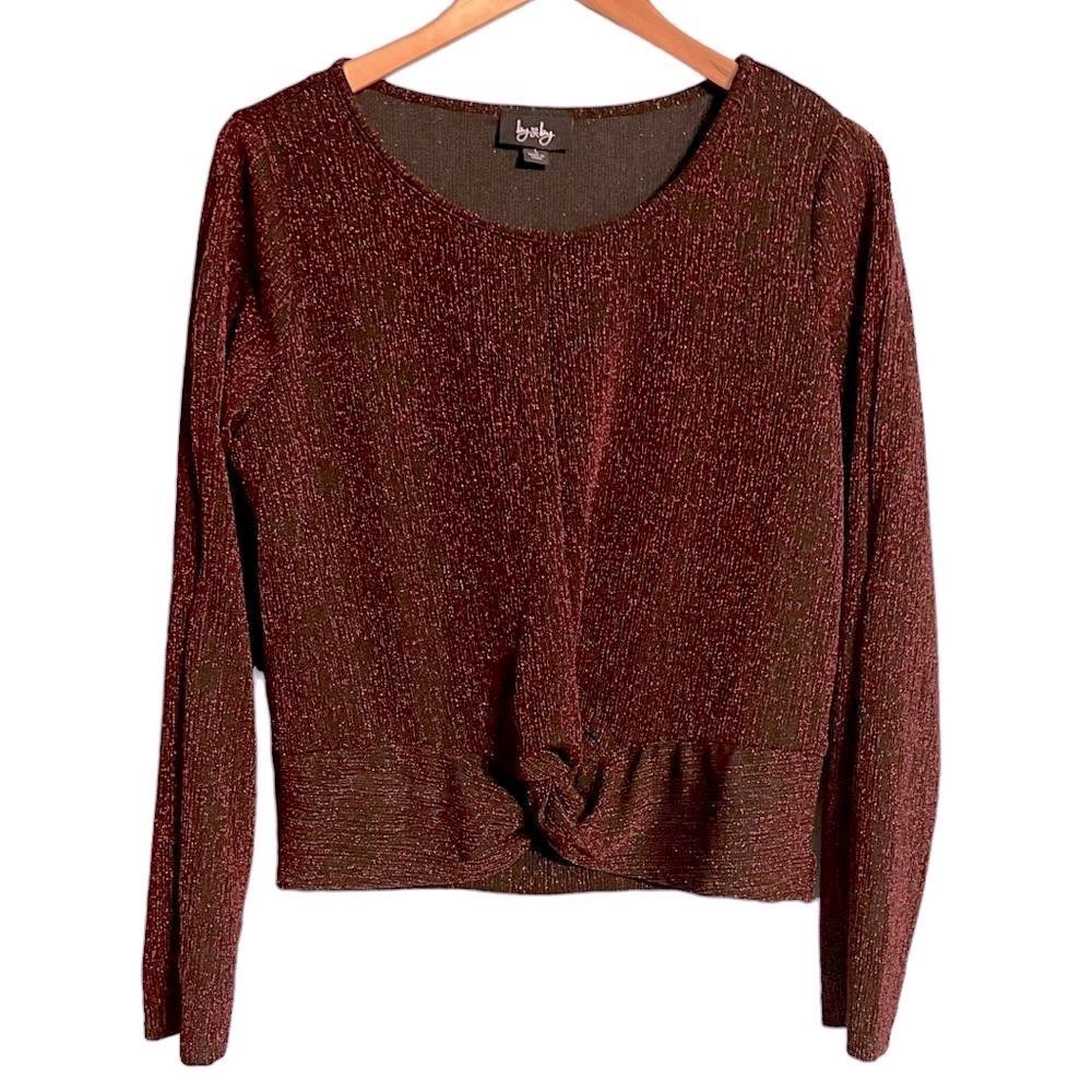 Red Metallic twist blouse Size Large women NEW WITH TAG🏷